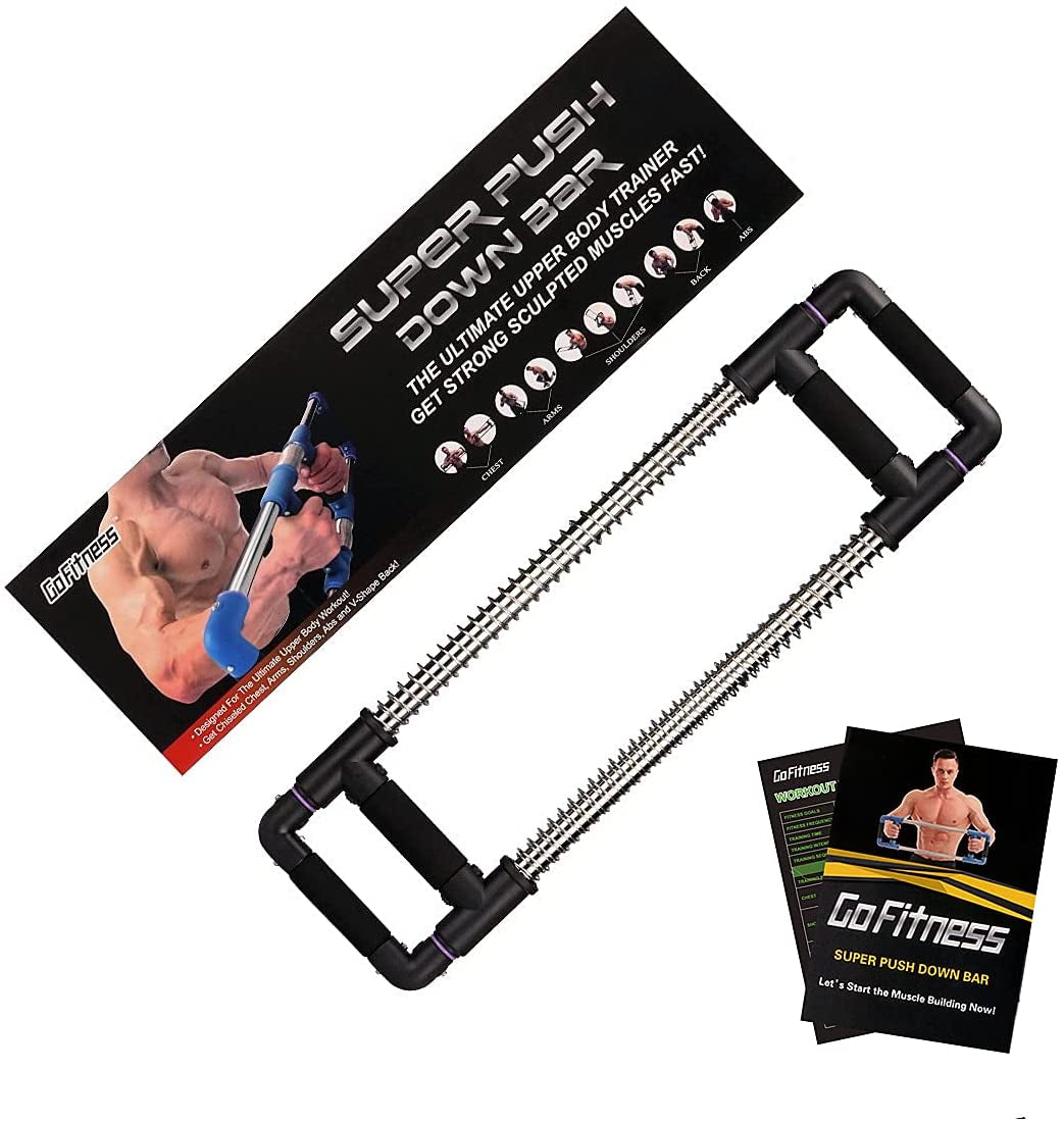 Push down Machine - Chest Exerciser at Home Workout Equipment, Arm Trainer - Portable Spring Resistance Exercise Gym Kit for Home, Travel or Outdoors