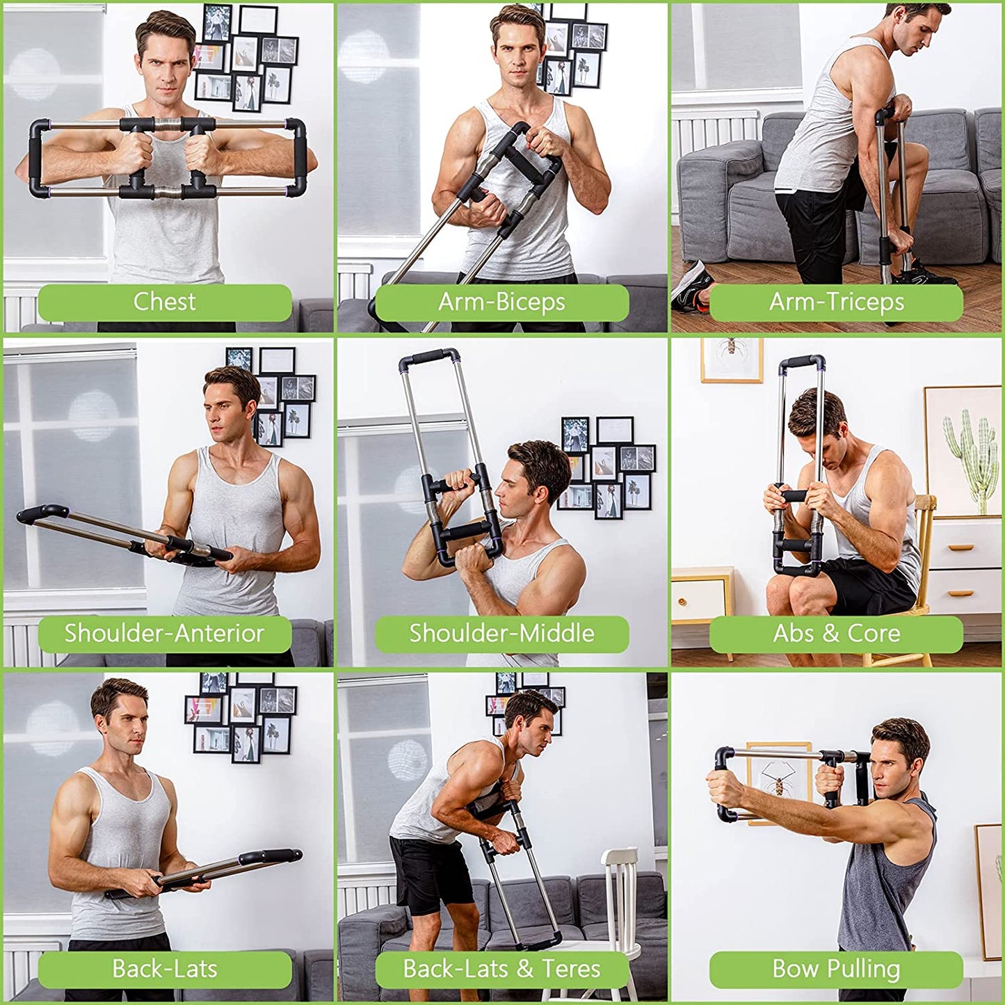 Push down Machine - Chest Exerciser at Home Workout Equipment, Arm Trainer - Portable Spring Resistance Exercise Gym Kit for Home, Travel or Outdoors